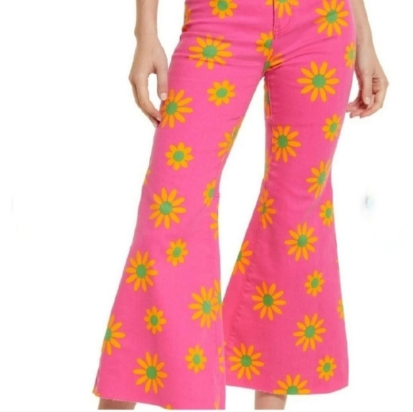 Floral Pink Women's Jeans - Picture 1 of 3